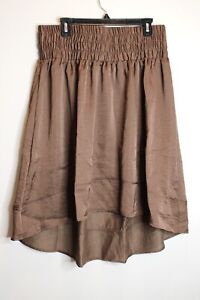 Lane Bryant Brown Thick Elastic Waist High Low Skirt Women's Size 14/16 NWT