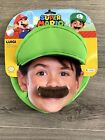 Super Mario Luigi Kid Costume Accessory Kit Hat Mustache World of Nintendo