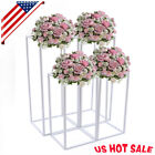 New Listing4*Metal Column Flower Stand Balloon Flower White Rack Wedding Backdrop Stand USA