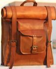Real genuine leather Men's Backpack Bag laptop Satchel briefcase Brown Vintage