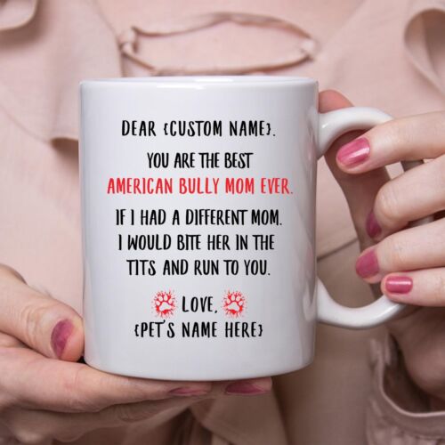 American Bully Mom Gift Personalized Mothers Day Gift Mug Custom Name Gifts For