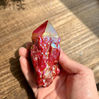 New Listing270g Natural Aura Red Titanium Stone Quartz Crystal Cluster Specimens Healing