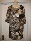 Paisley Silk Dress Size 10 Brown Almost Famous Evening Party Frock Bead Detail