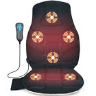 Costway Massage Seat Cushion Back Massager w/ Heat & 6 Vibration Motors for Home