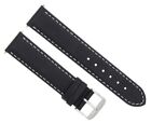 24MM LEATHER WATCH SMOOTH STRAP BAND FOR SONY SMART WATCH 2 II BLACK WHITE STIT