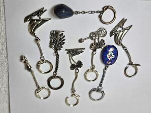 New Listing8 KEYCHAINS-KEY CHAINS-STERLING SILVER-CLOISONNE-STONE-SAILBOATS-PALM TREES-NR!