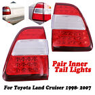 Inner Tail Lights LED Rear Brake Lamps Pair For Toyota Land Cruiser 1998-2007