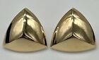 14K YELLOW GOLD PUFFY TRIANGLE STUD EARRINGS