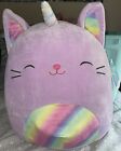 Cienna the Purple Caticorn Cat Unicorn Rainbow Squishmallows new  12