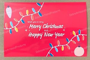 Postcard unused Merry Christmas Happy New Year 4x6 Greeting Card