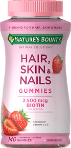 Nature's Bounty Hair Skin and Nails Vitamins w/Biotin, Gummies, 140 Ct EXP 10/25