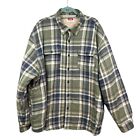 Wrangler Flannel Shirt Sherpa Lined Plaid Green Flap Pockets Men Size 3XL