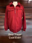 Women’s Baubax Travel Coat, 9 Pockets, Brick Red, Size Large