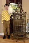 HUGE Victorian Bird Cage, Patio Garden Plant Stand Wrought Iron 54” Tall