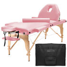 OPEN BOX - Portable Pink Massage Table with Bolster and Tilt Backrest