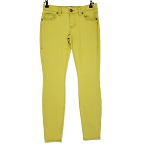 CAbi #5084 Citron Skinny Jeans Summer Yellow Low Rise Slim Denim Womens 2