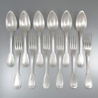 Antique French Silver Plate Flatware Set, Forks and Spoons, Cailar & Henry, 1859