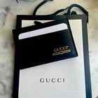 AUTHENTIC - Gucci Leather Card Case With Gucci Logo (4 Card Slot) Black