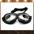 Motorcycle Bike Cruiser Scooter Vintage Pilot Goggles Clear Lens Chrome Frame