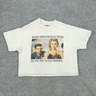Clueless Shirt Women's Small White Crop Top Graphic Tee Short Sleeve Movie Adult