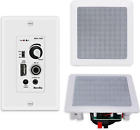 Bluetooth Ceiling Speakers | In-Wall Audio System with Remote & Amplifier (Pair)