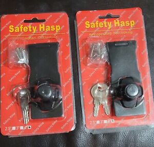 safety hasp 4 inch key operated self locking, pack of 2