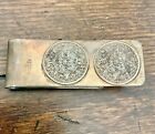Great Vintage Sterling Silver Signed Mexican Money Clip Aztec 925