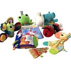 10 Soft Baby Toys Sensory Plush Ring Rattle Teether Book Clip Musical Infant Lot