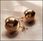 CLASSIC GOLD BALL LARGE 20 MM STUD EARRINGS NEW USA SELLER