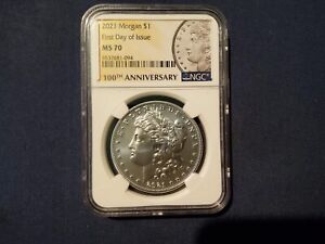 New Listing2021 P Morgan Silver Dollar - NGC MS70 ~ FDOI First Day of Issue ~ Very Rare