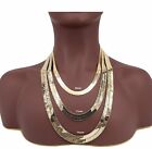 Yellow 14K Flat Herringbone Chain 9mm, 11mm, 14mm Necklace Gold Plated