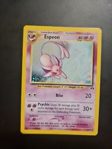 Pokemon Card - Espeon 1/75 Neo Discovery WOTC Holo Rare *SWIRL* - NM/Excellent