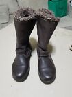 Totes Ashley Mid Calf Waterproof Faux Fur/Leather Winter Boots Women's Size 8M
