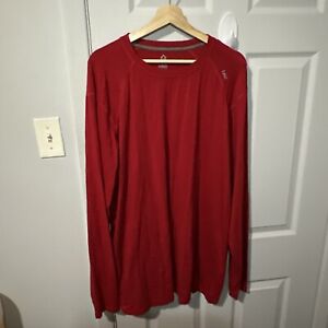 Tasc Shirt Mens 2XL Red Long Sleeve Solid Tee Performance Bamboo Tee MOSOTech