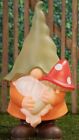 New Cracker Barrel Lighted Blow Mold Spring Garden Gnome Elf Fairy Mushroom 24in