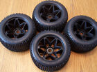 (4) HPI Savage X 4.6 GT-6 Tires & Havok Black 17mm Wheels XL Flux 5.9 Rim Foam