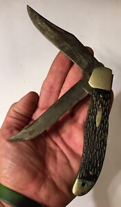 Vintage Ka-Bar Kabar 2 Blade Folding Pocket Knife 5.25