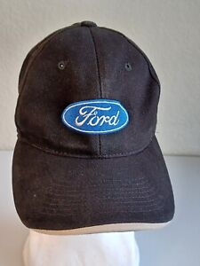 FORD Black Fitted Embroidered Cap Hat Size LG Falcon Just Fits ~ Preowned