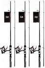 New Listing(LOT OF 3) DAIWA D-TURBO DTE 5' ULTRA LIGHT 2 PIECE TRIGGERSPIN COMBO DTEF502ULS