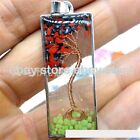 10pcs necklaces resin tree of life pendant with crystal gemstone chips embedded