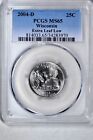 2004-D 25C Wisconsin Extra Leaf Low State Quarter PCGS MS65 #970
