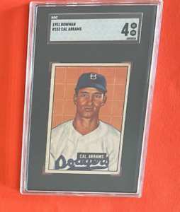 CAL ABRAMS ~ 1951 Bowman #152 ~ SGC 4 ~ Brooklyn Dodgers