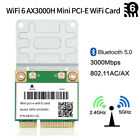 WiFi 6 Half Mini PCIe Wifi Card 802.11AX AX3000 2.4G/5Ghz WiFi Bluetooth Adapter