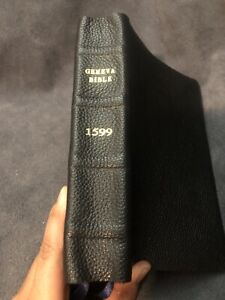 Rare Leather Bound 1599 (text) Geneva Bible Black