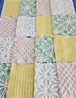 16 Vtg Chenille Bedspread Quilt Fabric 6.5