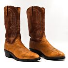 Lucchese Men 1883 Collection  Two Tone Brown Leather Cowboy Boots sz 11.D