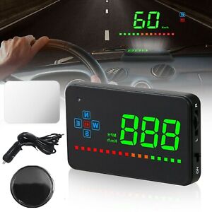 Car Digital HUD GPS Speedometer Head Up Display Overspeed MPH/KMH Warning Alarm