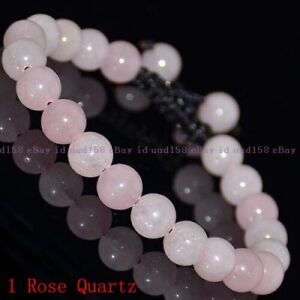Men Women 8mm Natural Gemstones Braided Macrame Beads Bracelet Adjust Handmade