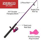 Zebco Splash Junior Spinning Reel  4-Foot 2-Piece Fishing Pole Size 10 Reel Pink