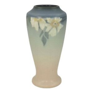 New ListingRookwood 1913 Vintage Arts And Crafts Pottery Blue Ceramic Vase 1356E Van Horne